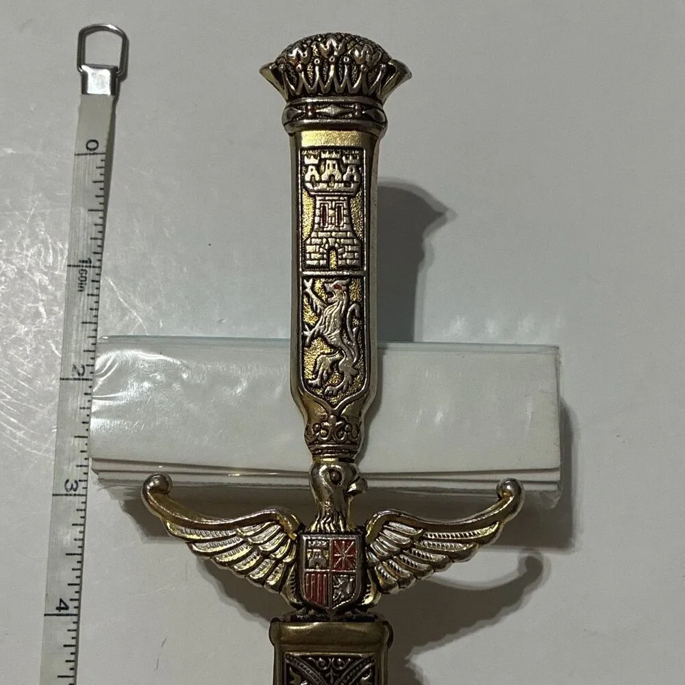 Vintage Spanish Toledo Style Decorative Dagger Letter Opener With Sheath 11.5”